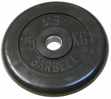 Обрезиненный диск Barbell 25 кг 30 мм MB-PltB31-25